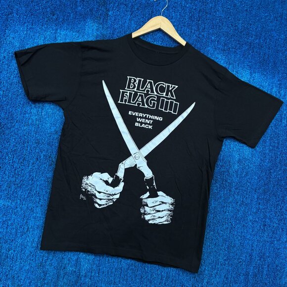 Black Flag “Everything Went Black”Punk Rock Band Graphic T-Shirt Size Large - Picture 3 of 5